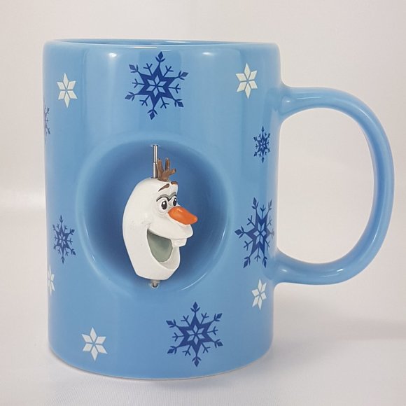 NWT DISNEY Olaf Mug Teacup I Like Warm Hugs Spinner Mug Olaf Snowman Blue - Picture 12 of 16